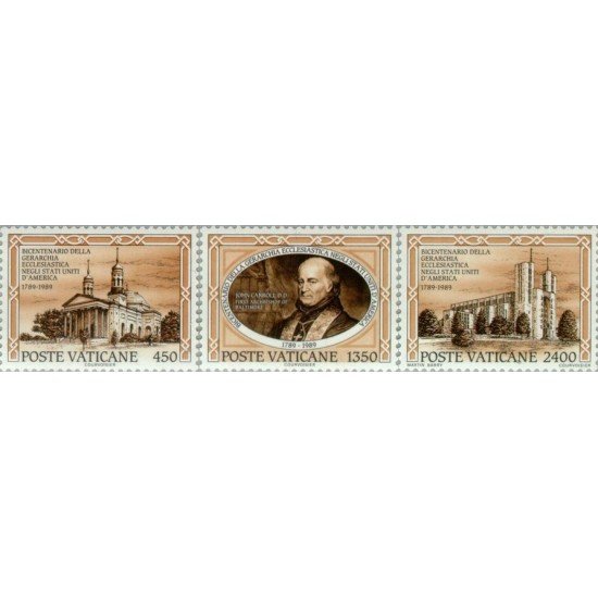 Vaticano - 864/66 - 1989 Bicentenario de la jerarquía eclesiástica en EEUU Lujo Vaticano - 864/66 - 1989 Bicentenario de la jerarquía eclesiástica en EEUU Lujo