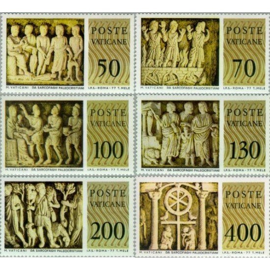 Vaticano - 645/50 - 1977 Museo del Vaticano Bajo-relieves paleocristianos Lujo Vaticano - 645/50 - 1977 Museo del Vaticano Bajo-relieves paleocristianos Lujo