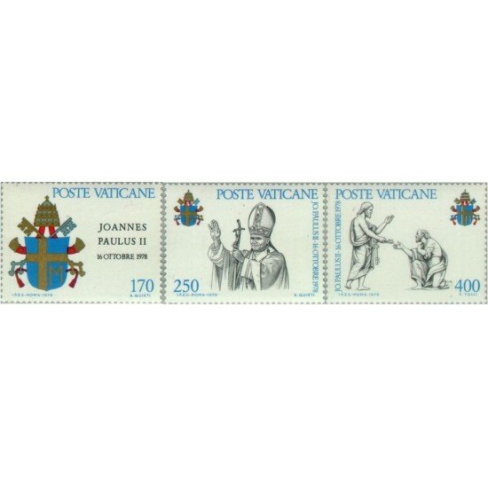 Vaticano - 666/68 - 1979 Entronizamiento de Juan Pablo II Lujo