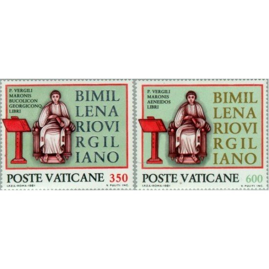 REL/S Vaticano Nº 706/07 1980 Bimilenario de Virgilio Lujo REL/S Vaticano Nº 706/07 1980 Bimilenario de Virgilio Lujo