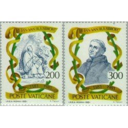 REL/S Vaticano Nº 713/14 1981 6º Cent. muerte de B. J. van Ruusbroec Lujo REL/S Vaticano Nº 713/14 1981 6º Cent. muerte de B. J. van Ruusbroec Lujo
