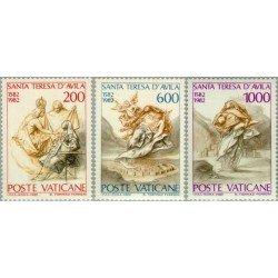 Vaticano - 731/33 - 1982 4º Cent. muerte de Sta. Teresa de Ávila Lujo Vaticano - 731/33 - 1982 4º Cent. muerte de Sta. Teresa de Ávila Lujo