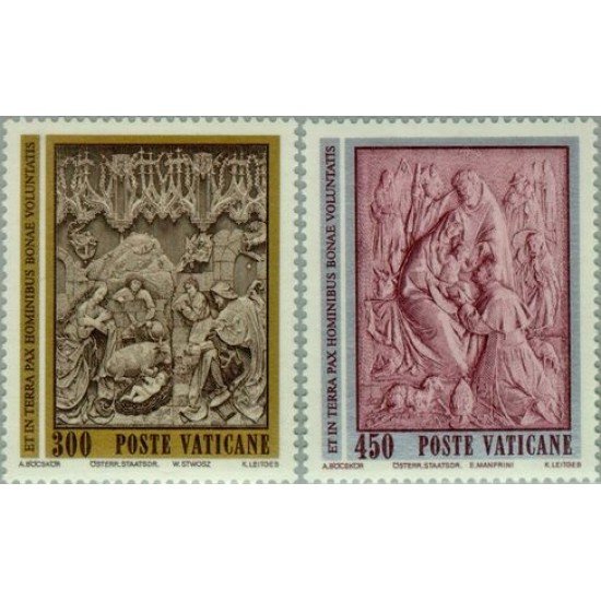 Vaticano - 737/38 - 1982 Navidad Esculturas Lujo