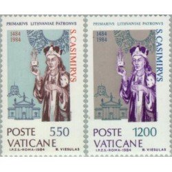 Vaticano - 749/50 - 1984 5º Cent. muerte de St. Casimiro de Lituania Lujo Vaticano - 749/50 - 1984 5º Cent. muerte de St. Casimiro de Lituania Lujo