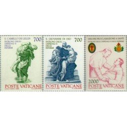 Vaticano - 797/99 - 1986 Cent. de la proclamacion de ST. Juan de Dios y Camille de Lellis como patrones de hospitales y enfermos Lujo Vaticano - 797/99 - 1986 Cent. de la proclamacion de ST. Juan de Dios y Camille de Lellis como patrones de hospitales y enfermos Lujo