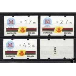 <div><strong>ATMs Kl&uuml;ssendorf Madrid 92 3 dígitos 4 valores Año 1994 con número<br
/>
</strong></div>