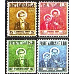 Vaticano 237/40 - 1957 Cent. muerte St. Dominique Savio MNH Vaticano 237/40 - 1957 Cent. muerte St. Dominique Savio MNH