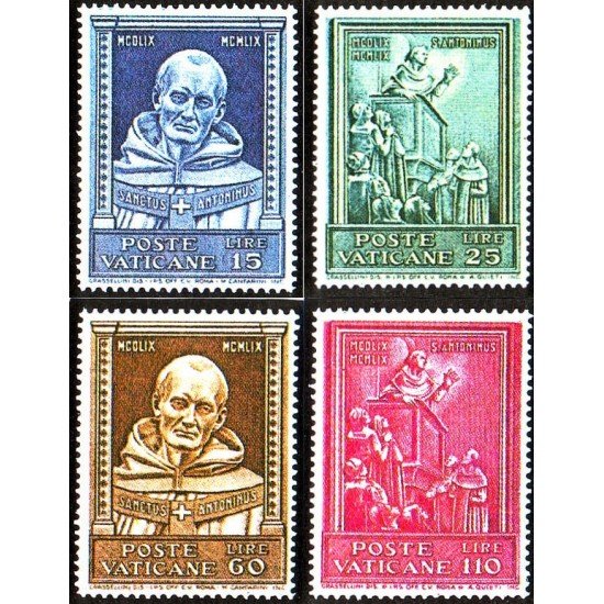 REL/S Vaticano 289/92  1960  5º Cent. muerte St. Antonin MNH