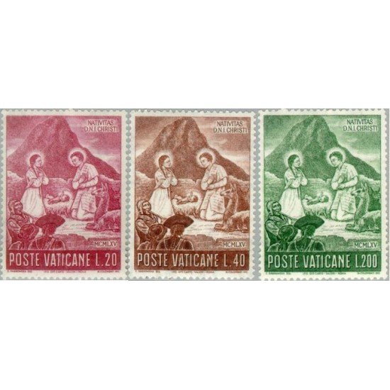 Vaticano 438/40 1965 Navidad MNH Vaticano 438/40 1965 Navidad MNH