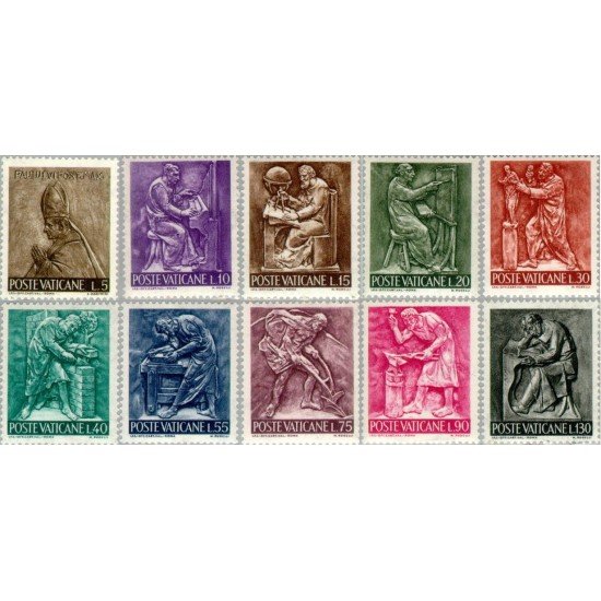 REL/S Vaticano  Nº 441/50  1966  Serie Artes y oficios Lujo