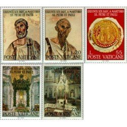 REL/S Vaticano Nº 466/70 1967 19º Cent. muerte de St. Pedro y St- Pablo Lujo REL/S Vaticano Nº 466/70 1967 19º Cent. muerte de St. Pedro y St- Pablo Lujo