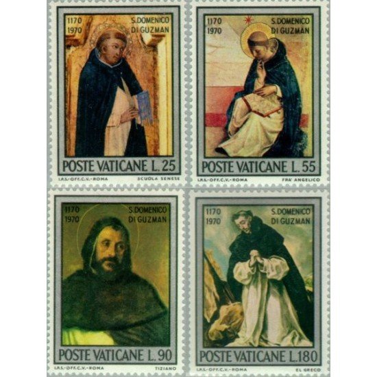 REL/S Vaticano Nº 527/30 1971 8º Cent. de St. Domingo de Guzman Lujo REL/S Vaticano Nº 527/30 1971 8º Cent. de St. Domingo de Guzman Lujo
