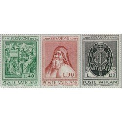 REL/S Vaticano Nº 549/51 1972 5º Cent. muerte del Cardenal Bessarione Lujo REL/S Vaticano Nº 549/51 1972 5º Cent. muerte del Cardenal Bessarione Lujo