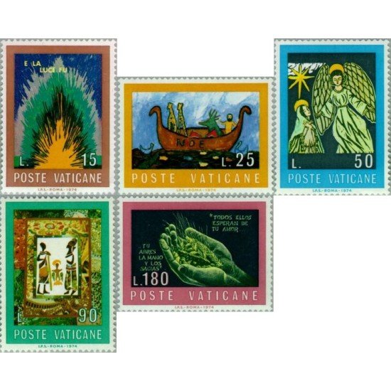 Vaticano - 571/75 - 1974 La Biblia Ilustraciones de estudiantes Lujo Vaticano - 571/75 - 1974 La Biblia Ilustraciones de estudiantes Lujo