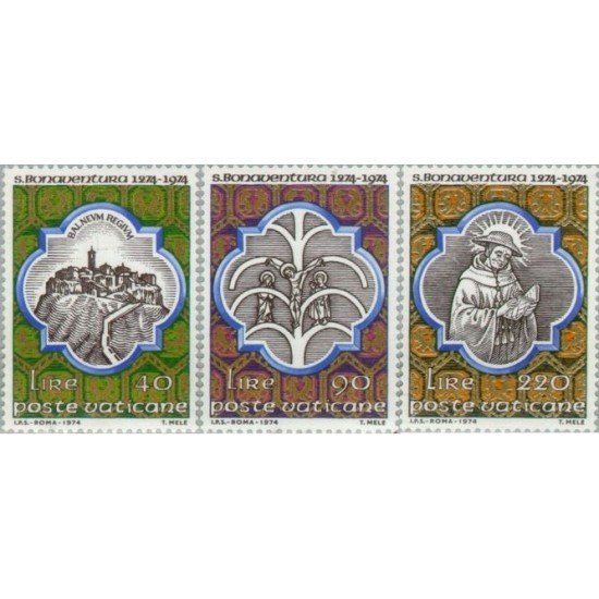 Vaticano - 579/81 - 1974 7º Cent. muerte de St. Buenaventura Bagnoregio Lujo Vaticano - 579/81 - 1974 7º Cent. muerte de St. Buenaventura Bagnoregio Lujo
