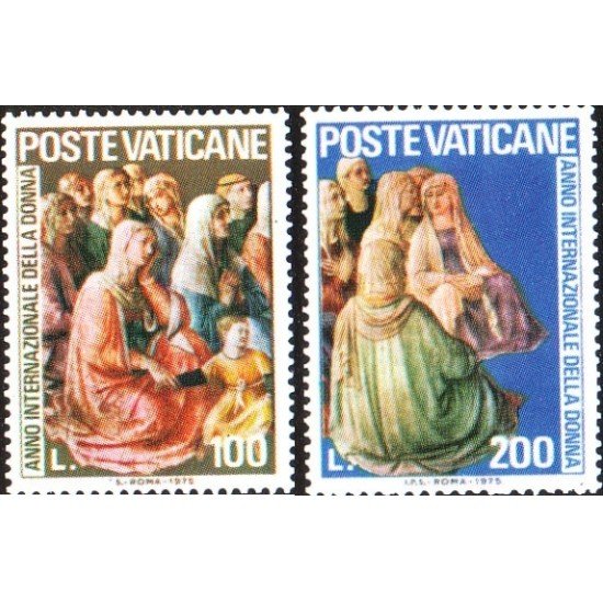 Vaticano - 609/10 - 1975 Año inter. de la mujer Cuadros de Beato Angelico Lujo Vaticano - 609/10 - 1975 Año inter. de la mujer Cuadros de Beato Angelico Lujo