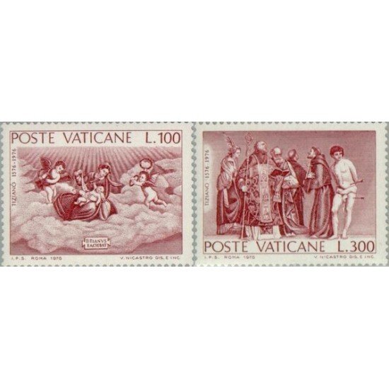 Vaticano - 611/12 - 1976 4º Cent. muerte del pintor Titien Lujo Vaticano - 611/12 - 1976 4º Cent. muerte del pintor Titien Lujo