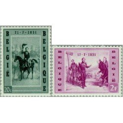 Bélgica Belgium 1020/21 1957 125º Aniv. llegada Leopoldo I Lujo Bélgica Belgium 1020/21 1957 125º Aniv. llegada Leopoldo I Lujo