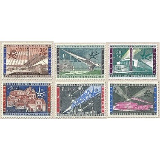 Bélgica - 1047/52 - 1958 Expo. universal de Bruselas Lujo Bélgica - 1047/52 - 1958 Expo. universal de Bruselas Lujo