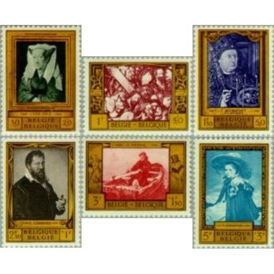 Bélgica - 1076/81 - 1958 Obras culturales Obras de pintores belgas Lujo Bélgica - 1076/81 - 1958 Obras culturales Obras de pintores belgas Lujo