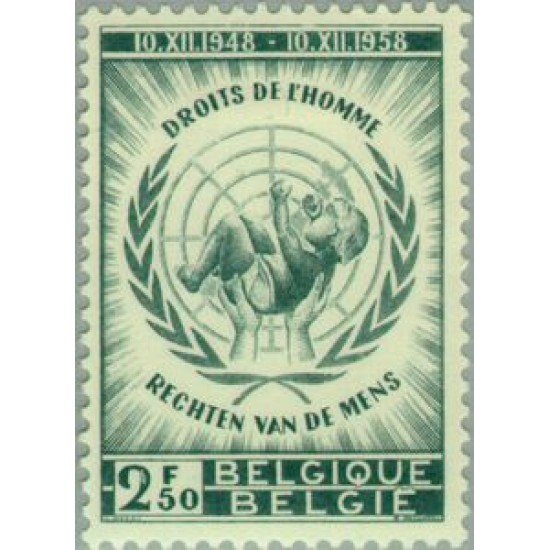Bélgica - 1089 - 1958 10º Aniv. declaración Derechos Humanos Símbolo Lujo Bélgica - 1089 - 1958 10º Aniv. declaración Derechos Humanos Símbolo Lujo