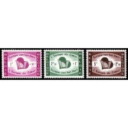 Bélgica - 1090/92 - 1959 Europa de corazón Por los desplazados Lujo