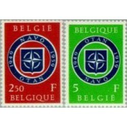 Bélgica - 1094/95 - 1959 10º Aniv. de la OTAN Lujo