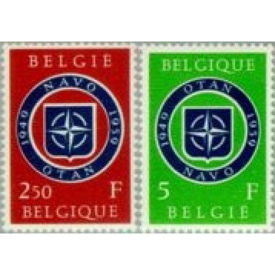 Bélgica - 1094/95 - 1959 10º Aniv. de la OTAN Lujo Bélgica - 1094/95 - 1959 10º Aniv. de la OTAN Lujo