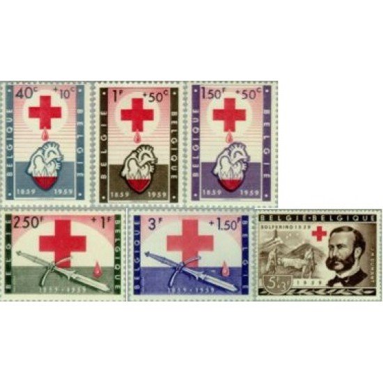 Bélgica - 1096/71 - 1959 Cent. Cruz Roja Lujo