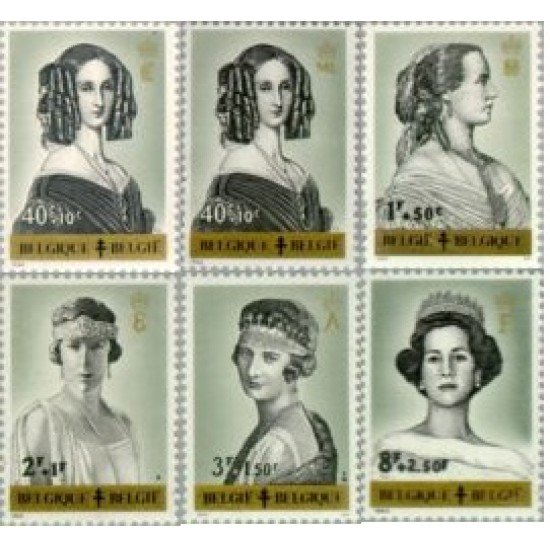 Bélgica - 1233/38 - 1962 Obras antituberculosis Retratos de reinas Lujo Bélgica - 1233/38 - 1962 Obras antituberculosis Retratos de reinas Lujo