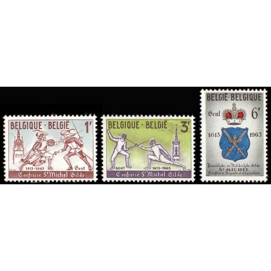 Bélgica - 1246/48 - 1963 350º Aniv. gremio de esgrima de St. Miguel Mosqueteros Escudo Lujo Bélgica - 1246/48 - 1963 350º Aniv. gremio de esgrima de St. Miguel Mosqueteros Escudo Lujo