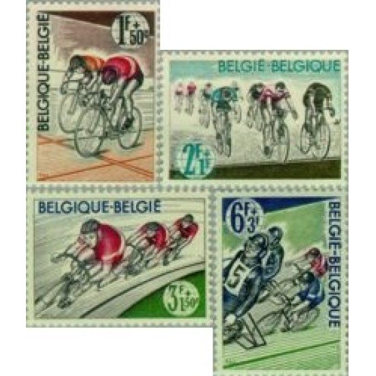 Bélgica - 1255/58 - 1963 80º Aniv. liga velocípeda belga Ciclismo Lujo Bélgica - 1255/58 - 1963 80º Aniv. liga velocípeda belga Ciclismo Lujo