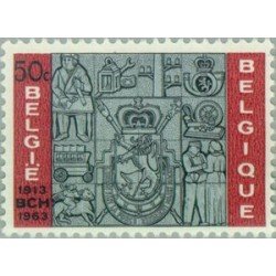 Bélgica - 1271 - 1963 50º Aniv. ofiicina cheques postales Bajorelieve Lujo