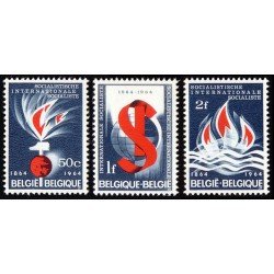 Bélgica - 1290/92 - 1964 Cent. de la internacional socialista Alegorías Lujo