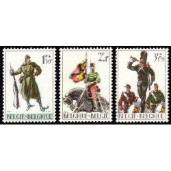 Bélgica - 1293/95 - 1964 50º Aniv. 1ª guerra mundial Soldados Lujo