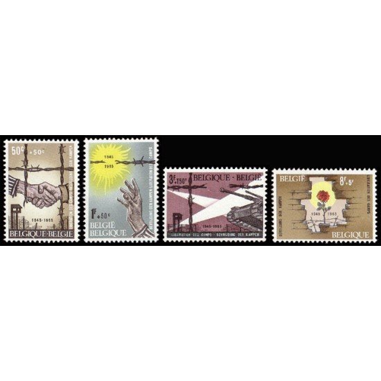 Bélgica - 1329/32 - 1965 20º Aniv. liberación de los campos Lujo Bélgica - 1329/32 - 1965 20º Aniv. liberación de los campos Lujo