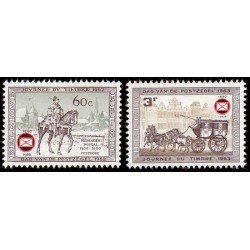 Bélgica Belgium Nº 1395/96 1966 75º Aniv. Fed. filatélicas Carruajes Caballos Lujo Bélgica Belgium Nº 1395/96 1966 75º Aniv. Fed. filatélicas Carruajes Caballos Lujo