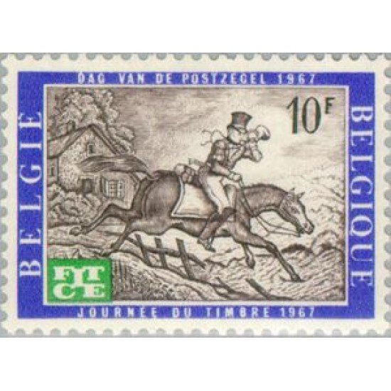 Bélgica Belgium  1422  1967  Día de europa y congreso de telecomunicaciones Correo a caballo MNH