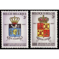Bélgica - 1433/34 - 1967 150º Aniv. de las Universidades de Lieja y Gante Escudos Lujo
