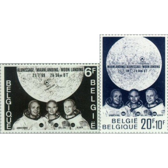 Bélgica - 1508/09 - 1969 El hombre en la luna Armstrong, Collins, Aldrin Lujo Bélgica - 1508/09 - 1969 El hombre en la luna Armstrong, Collins, Aldrin Lujo