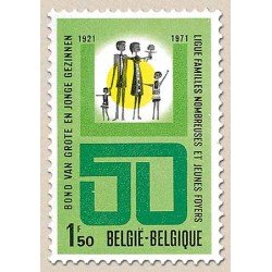 Bélgica - 1601 - 1971 50º Aniv. Liga familias numerosas Lujo Bélgica - 1601 - 1971 50º Aniv. Liga familias numerosas Lujo