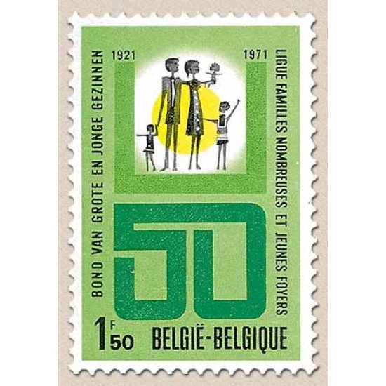 Bélgica - 1601 - 1971 50º Aniv. Liga familias numerosas Lujo