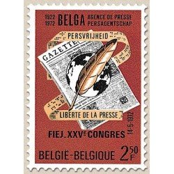 Bélgica - 1625 - 1972 50º Aniv. Agencia Presse 25º congreso periodístico Bruselas Lujo Bélgica - 1625 - 1972 50º Aniv. Agencia Presse 25º congreso periodístico Bruselas Lujo