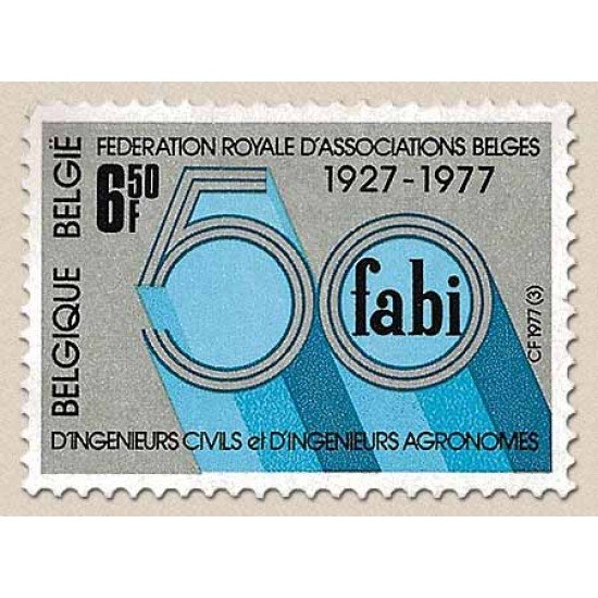 Bélgica - 1836 - 197750º Aniv. de la FABI Lujo Bélgica - 1836 - 197750º Aniv. de la FABI Lujo