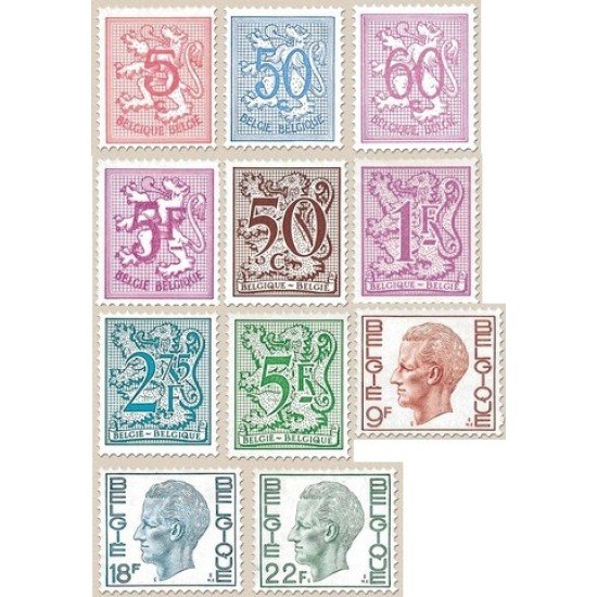 Bélgica - 1940/50 - 1979-80 Serie Balduino I León heráldico Lujo Bélgica - 1940/50 - 1979-80 Serie Balduino I León heráldico Lujo