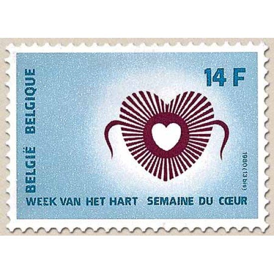 TEN/S Bélgica Belgium Nº 1992 1980 Semana del corazón Lujo TEN/S Bélgica Belgium Nº 1992 1980 Semana del corazón Lujo