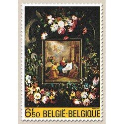 Bélgica - 1996 - 1980 Navidad Cuadro Guirnalda de flores con Nacimiento Lujo Bélgica - 1996 - 1980 Navidad Cuadro Guirnalda de flores con Nacimiento Lujo