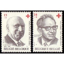 Bélgica Belgium Nº 2241/42 1987 Sorteo Cruz Roja belga Retratos premios Nobel Lujo Bélgica Belgium Nº 2241/42 1987 Sorteo Cruz Roja belga Retratos premios Nobel Lujo