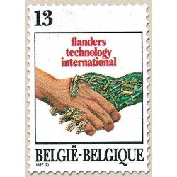 Bélgica - 2243 - 1987 Salón inter. nuevas tecnologías Flandes Emblema Lujo Bélgica - 2243 - 1987 Salón inter. nuevas tecnologías Flandes Emblema Lujo