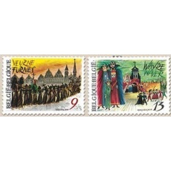 Bélgica - 2249/50 - 1987 Folklore belga Lujo